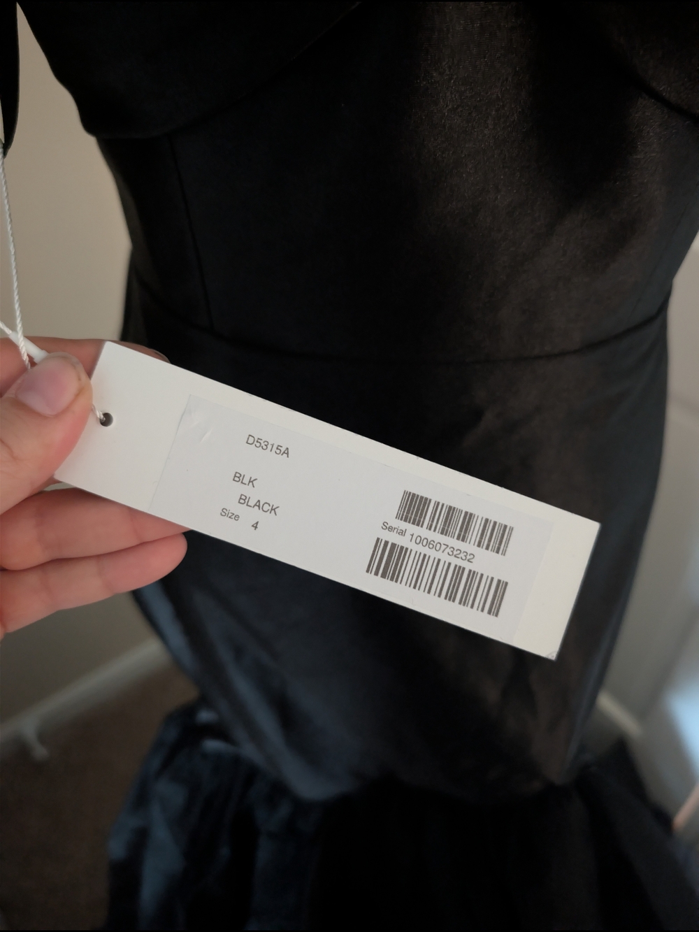 NWT Jovani Strapless Black Satin Tiered Tulle Mermaid Gown Sz 4 Formal Dress - Picture 7 of 10